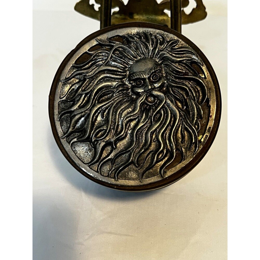 Vintage Metzke Pewter Trinket Box 1973 Northwind God Sun Face Mythological Tin